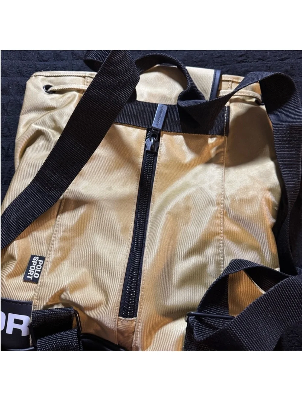 Polo by Ralph Lauren Polo Sport Gold and Black Nylon Backpack
